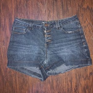 button up high rise denim jeans